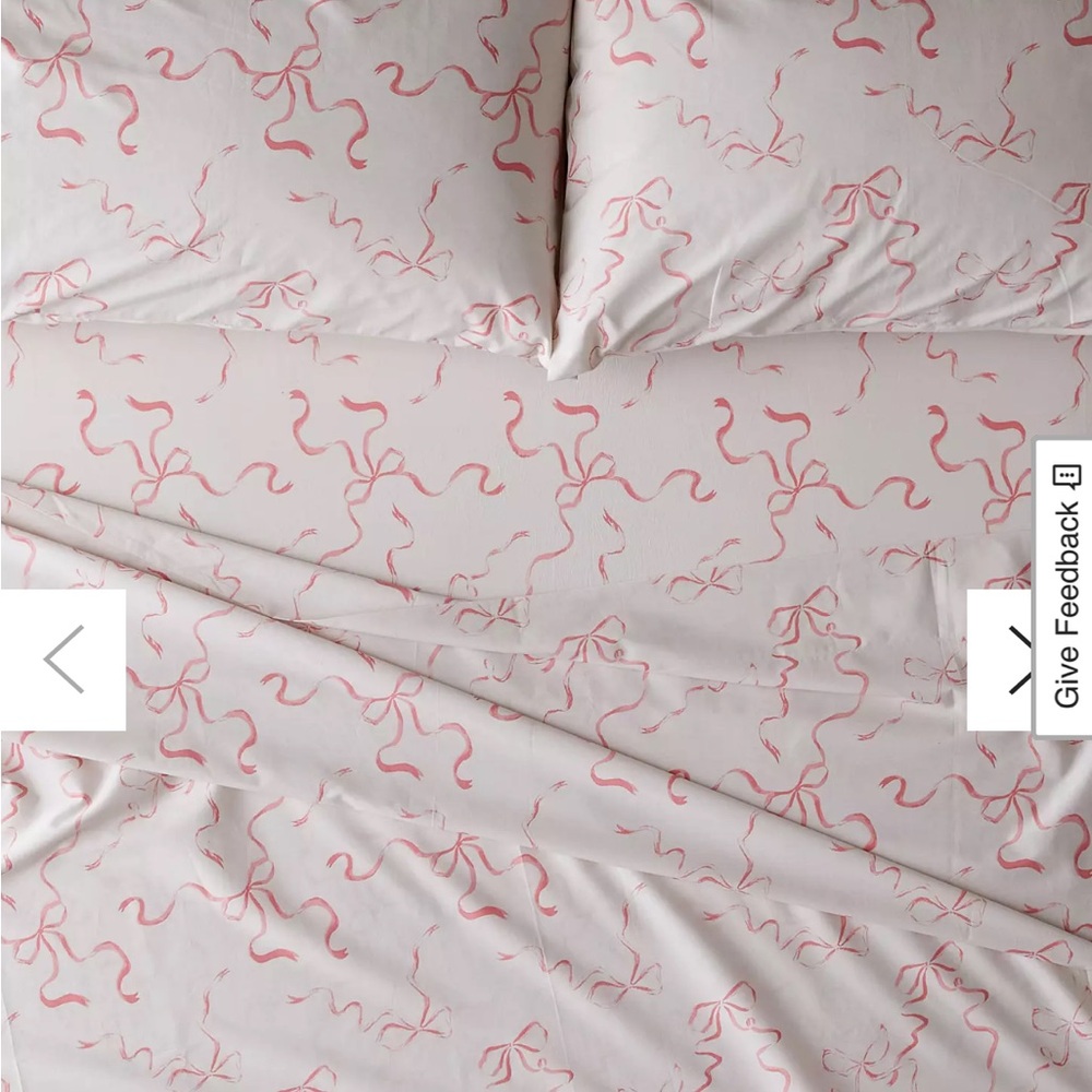 Pink Bow Print Bedding Set (Twin)